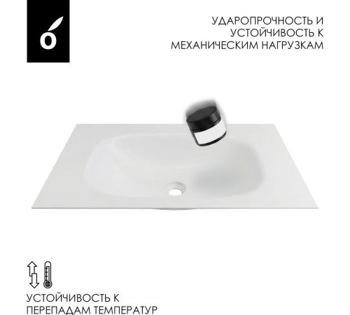 Умывальник Oliveeka Flow F70W белый