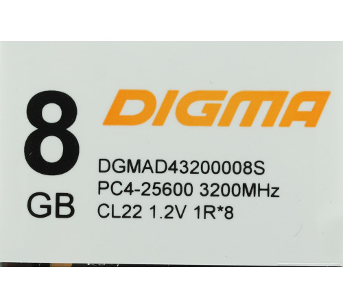 Оперативная память Digma 8ГБ DDR4 3200 МГц DGMAD43200008S