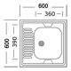 Кухонная мойка Mixline 310356 правая, матовая, 0.4 мм