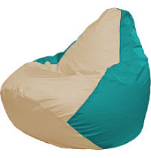 Кресло-мешок Flagman Груша Медиум XL Г1.1-151 светло-бежевый/бирюзовый