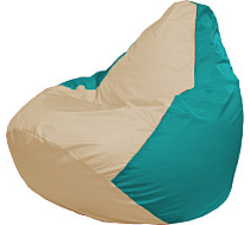 Кресло-мешок Flagman Груша Медиум XL Г1.1-151 светло-бежевый/бирюзовый