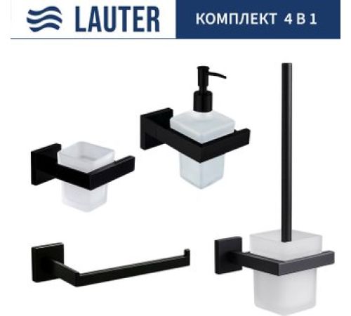 Набор аксессуаров для ванной Lauter 21SH71062 + 21SH71092 + 21SH71072 + 21SH71112 Matt Black, 4 предмета