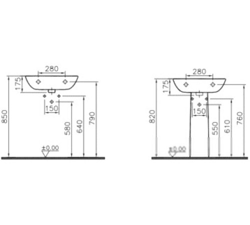 Умывальник Vitra S20 55x46 [5502B003-0001]