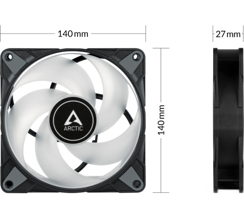 Комплект вентиляторов для корпуса Arctic P14 PWM PST A-RGB 3 шт ACFAN00257A
