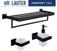 Набор аксессуаров для ванной Lauter 21SH71062 + 21SH71092 + 21SH71152 Matt Black, 3 предмета