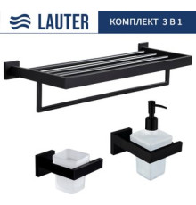 Набор аксессуаров для ванной Lauter 21SH71062 + 21SH71092 + 21SH71152 Matt Black, 3 предмета