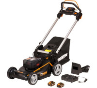 Газонокосилка Worx WG749E с 2-мя АКБ