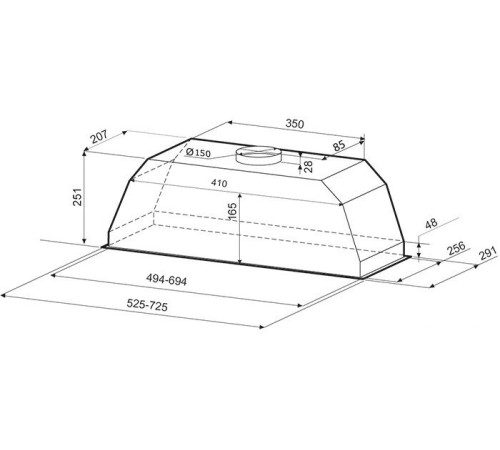 Кухонная вытяжка Krona Ameli 600 inox PB