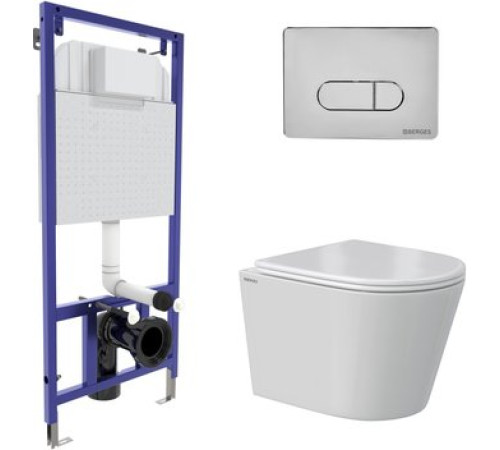 Унитаз подвесной Berges Wasserhaus Vita Rimless 043375 с сиденьем