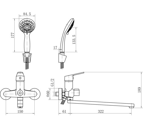 Смеситель Fashun A2216N