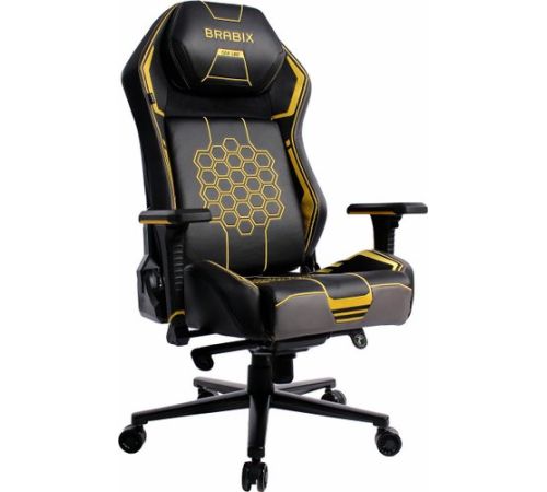 Игровое геймерское кресло Brabix GM-180 532953 черный/желтый