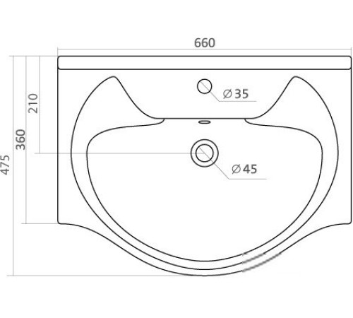 Умывальник Santek Байкал-65 66x47.5 [1.WH10.9.651]