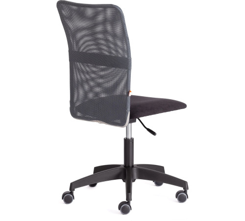 Кресло TetChair Star флок/ткань черный/серый, 35/W-12