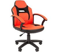 Игровое геймерское кресло CHAIRMAN Kids 110 экопремиум, черный/красный