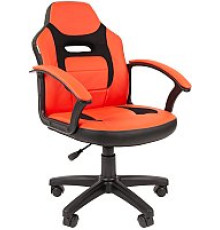 Игровое геймерское кресло CHAIRMAN Kids 110 экопремиум, черный/красный