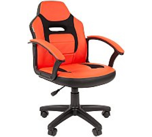 Игровое геймерское кресло CHAIRMAN Kids 110 экопремиум, черный/красный