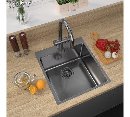 Кухонная мойка ZorG ZRN 5045 Premium PVD Gunblack