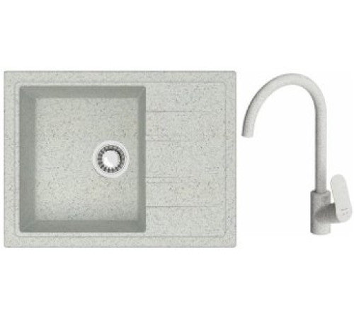 Кухонная мойка Berge BR-5850 + смеситель AM.PM Like F8007133 серый