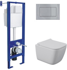 Унитаз подвесной Berges Wasserhaus Quattro S Rimless 043364 с сиденьем и кнопкой смыва