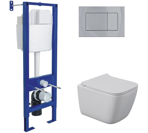 Унитаз подвесной Berges Wasserhaus Quattro S Rimless 043364 с сиденьем и кнопкой смыва