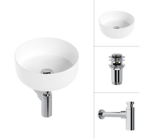 Умывальник Lauter 21499-31 + клапан 21190CH + сифон 21635CH хром