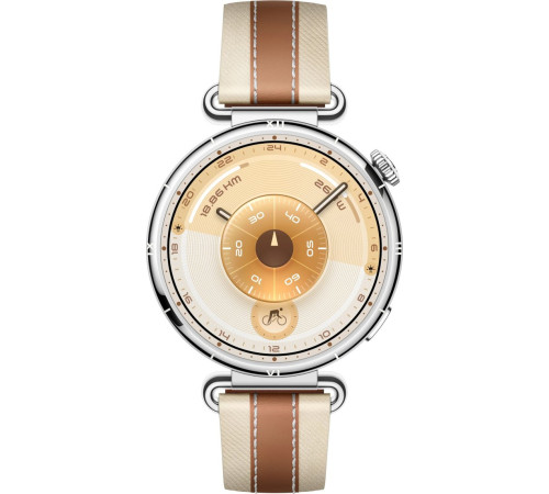 Умные часы Huawei Watch GT 6 41 мм серебристый, с коричневым кожаным ремешком, международная версия