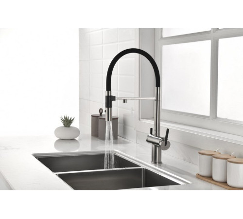 Смеситель Paulmark Gravity Gr213888-BS стальной/нержавеющая сталь