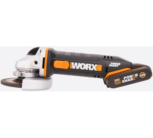 Угловая шлифмашина Worx WX800 с 2-мя АКБ, кейс