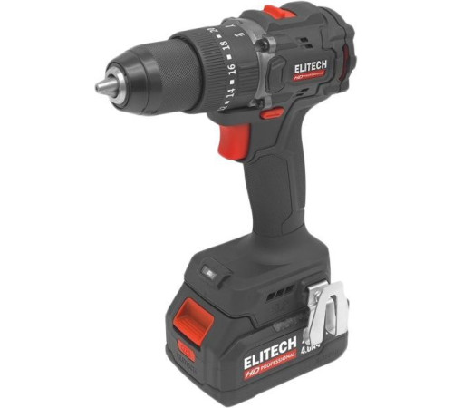 Ударная дрель-шуруповерт ELITECH HD Professional CD 20ISL2 E2201.041.02 с 2-мя АКБ 4 Ач, кейс