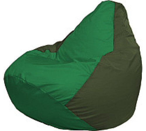 Кресло-мешок Flagman Груша Медиум XL Г1.1-236 зелёный/тёмно-оливковвый
