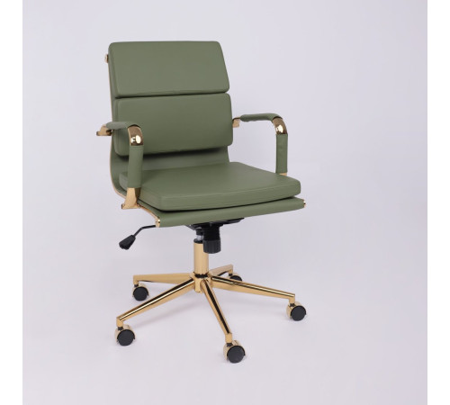 Офисное кресло AksHome Indigo LB зеленый/золотой