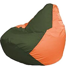 Кресло-мешок Flagman Груша Мега Super Г5.1-56 тёмно-оливковый/оранжевый