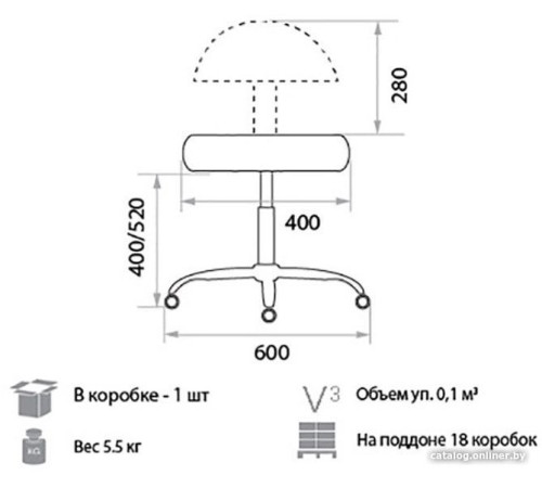 Офисное кресло Белс Соло Хай GTSN V 452652/V3 кожзам, темно-коричневый