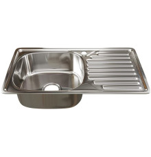 Кухонная мойка Mixline 535614 левая, полированная, 0.8 мм