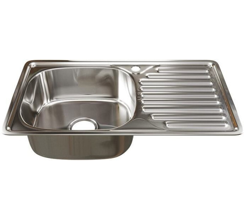 Кухонная мойка Mixline 535614 левая, полированная, 0.8 мм