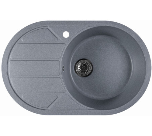 Кухонная мойка Marblan Elon R серебристый,с сифоном