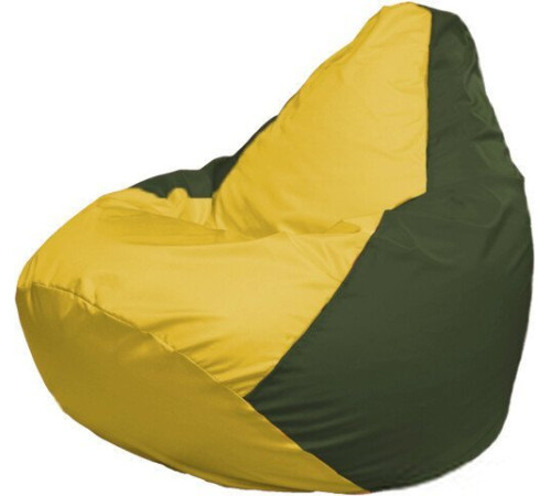 Кресло-мешок Flagman Груша Макси Г2.1-250 оливковый темный/желтый
