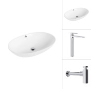 Умывальник Lauter 21709 + Reef 21CK8678C с сифоном 21635CH хром