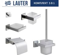 Набор аксессуаров для ванной Lauter 21SH71061 + 21SH71051 + 21SH71101 + 21SH71091 + 21SH71111 Chrome, 5 предметов