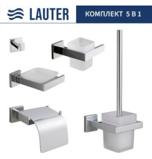 Набор аксессуаров для ванной Lauter 21SH71061 + 21SH71051 + 21SH71101 + 21SH71091 + 21SH71111 Chrome, 5 предметов