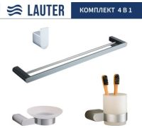 Набор аксессуаров для ванной Lauter 21SH1061 + 21SH1051 + 21SH1091 + 21SH7021 Chrome, 4 предмета
