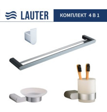 Набор аксессуаров для ванной Lauter 21SH1061 + 21SH1051 + 21SH1091 + 21SH7021 Chrome, 4 предмета