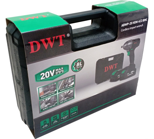 Гайковерт DWT ABWP-20 HDN-4C2 BMC с 2-мя АКБ, кейс