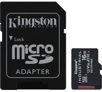 Карта памяти Kingston Industrial microSDHC 16GB SDCIT2/16GB с адаптером