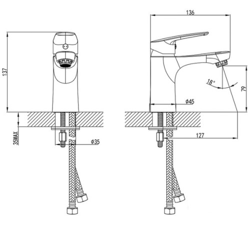 Смеситель Milardo Horizont HORSB00M01