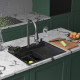 Кухонная мойка Roxen Stage Plus 560250-60-BS многофункциональная 8 в 1 60*48/текстурный графит