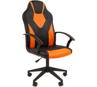Игровое геймерское кресло CHAIRMAN Стандарт СТ-17 Гейм экопремиум, черный/оранжевый