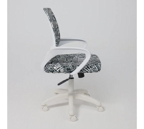 Офисное кресло AksHome Ricci New white ткань, черно-белая диор