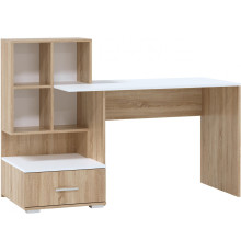 Стол Памир ПКС-10 дуб сонома/белый глянец