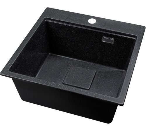 Кухонная мойка Marblan Comfort 50 черный, с сифоном и колландером